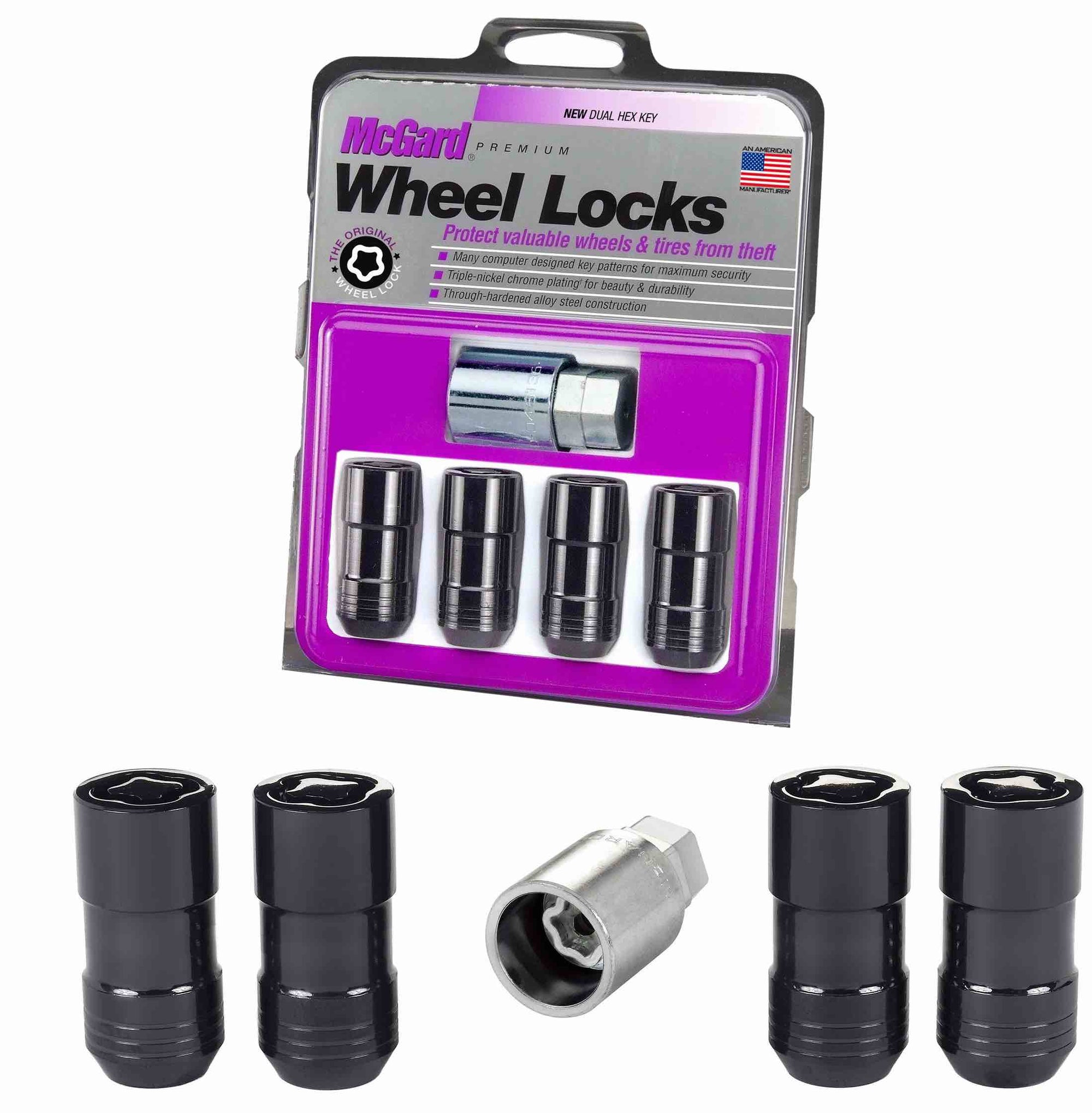 Universal Wheel Lug Nut Lock Set/Kit BLACK M14 x 1.5 for Cady Chevy GMC Hummer