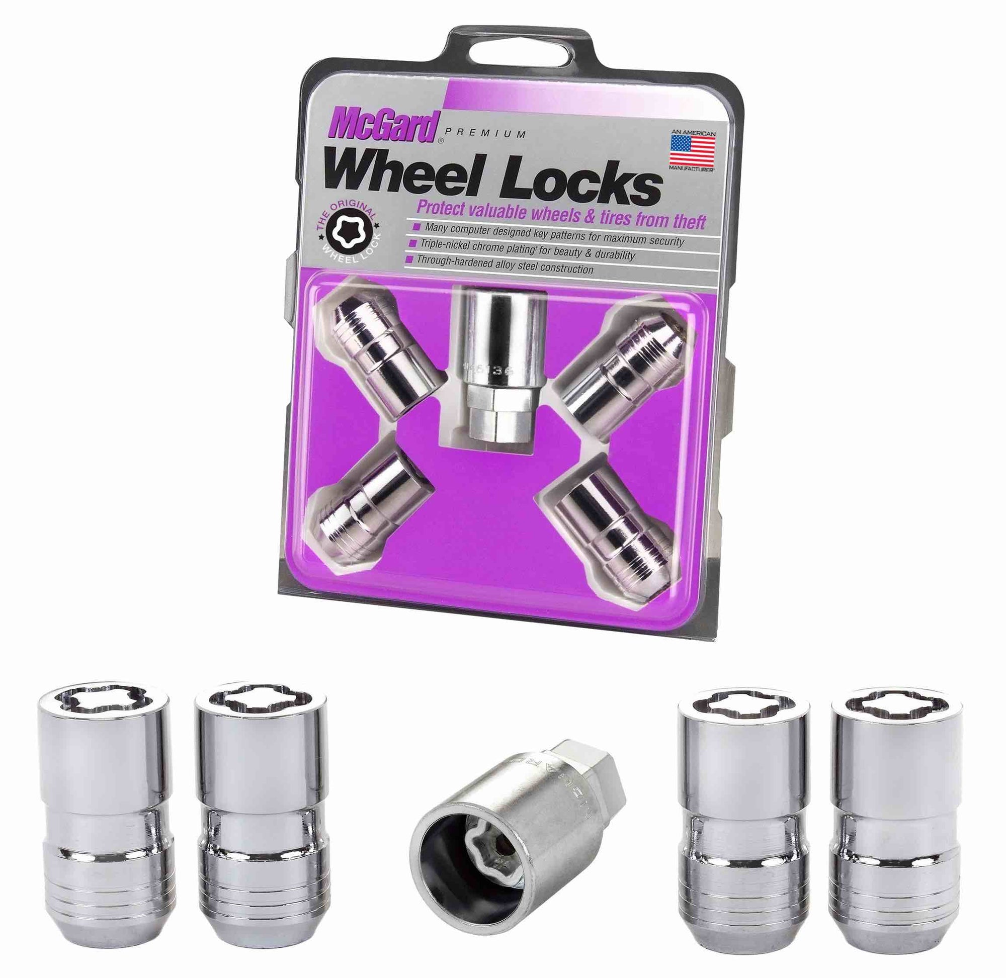 Universal Wheel Lug Nut Lock set/kit MCGARD M14 x 1.5 CHROME with Key