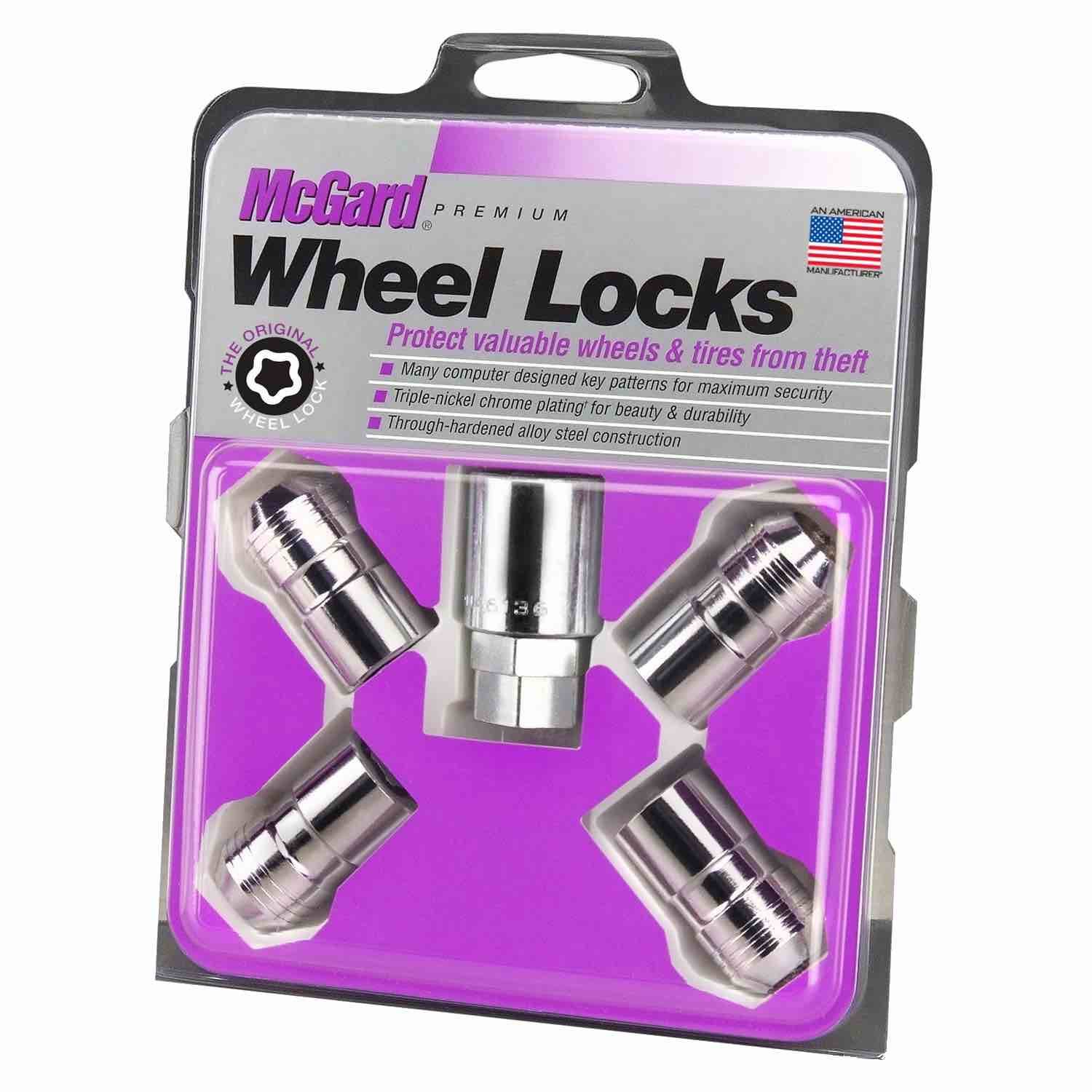 Universal Wheel Lug Nut Lock set/kit MCGARD M14 x 1.5 CHROME with Key