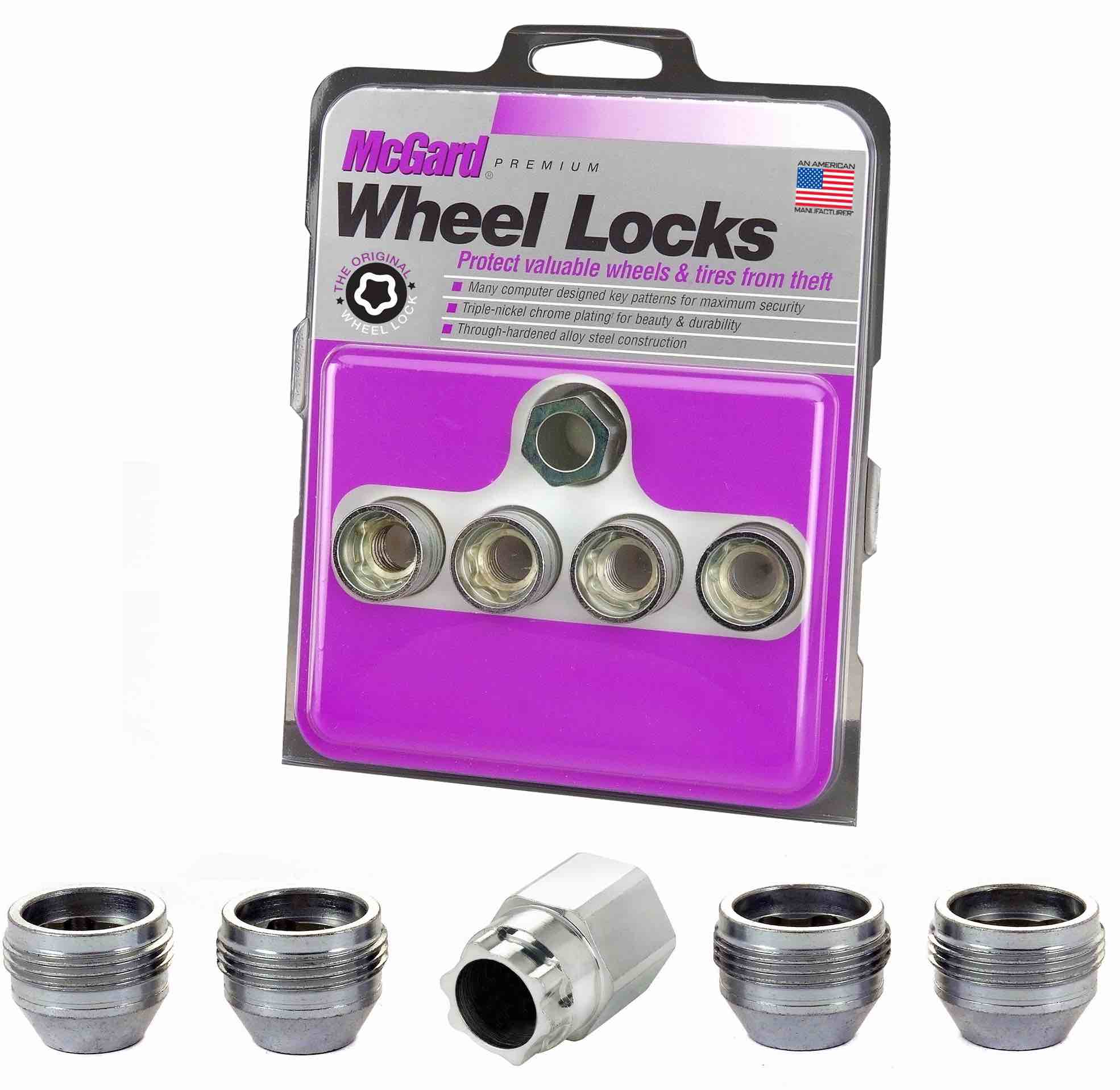 1 Universal Under Hub Cap Wheel Lug Nut Lock Set/Kit MCGARD M14 x 1.5