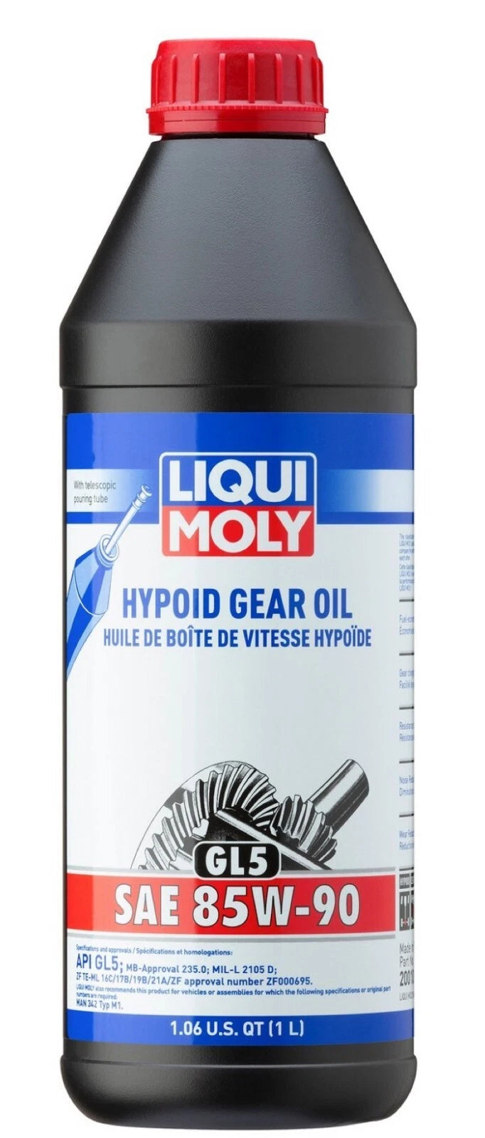 2 Liter Hypoid Gear Differential Oil LIQUI MOLY (GL5) SAE 85W-90