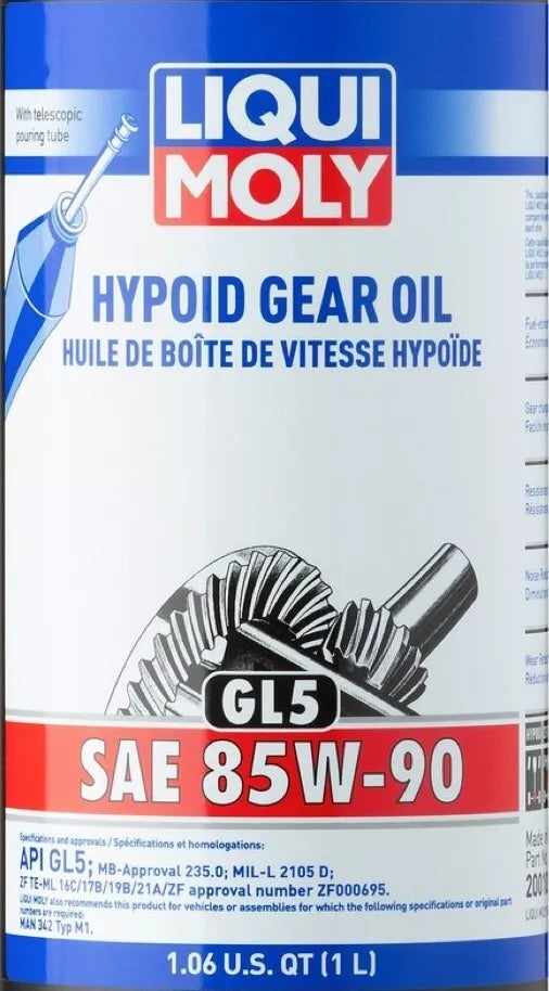 2 Liter Hypoid Gear Differential Oil LIQUI MOLY (GL5) SAE 85W-90