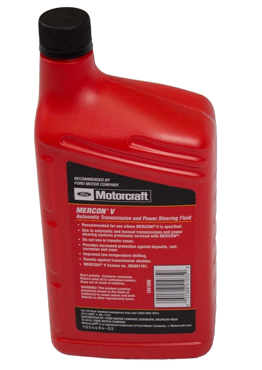 6 Quarts Synthetic Blend MERCON® V Auto. Transmission ATF & Power Steering Fluid