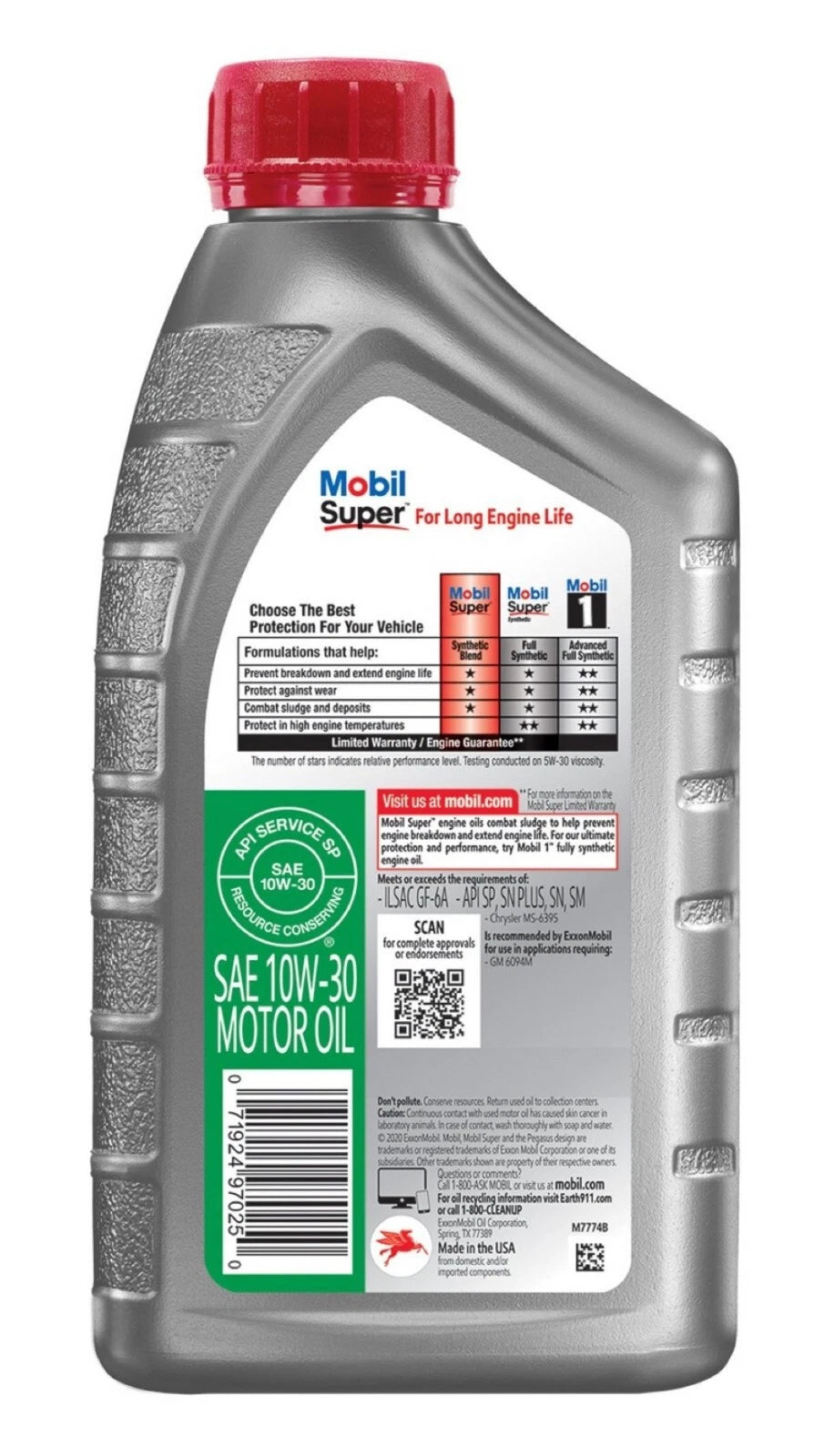 24 Quarts Engine Motor Oil Mobil SUPER Synthetic Blend SAE 10W-30
