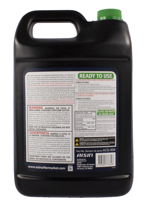 1 Gallon Ready to use Engine Coolant/Antifreeze (HOAT) AISIN Pre-diluted Green