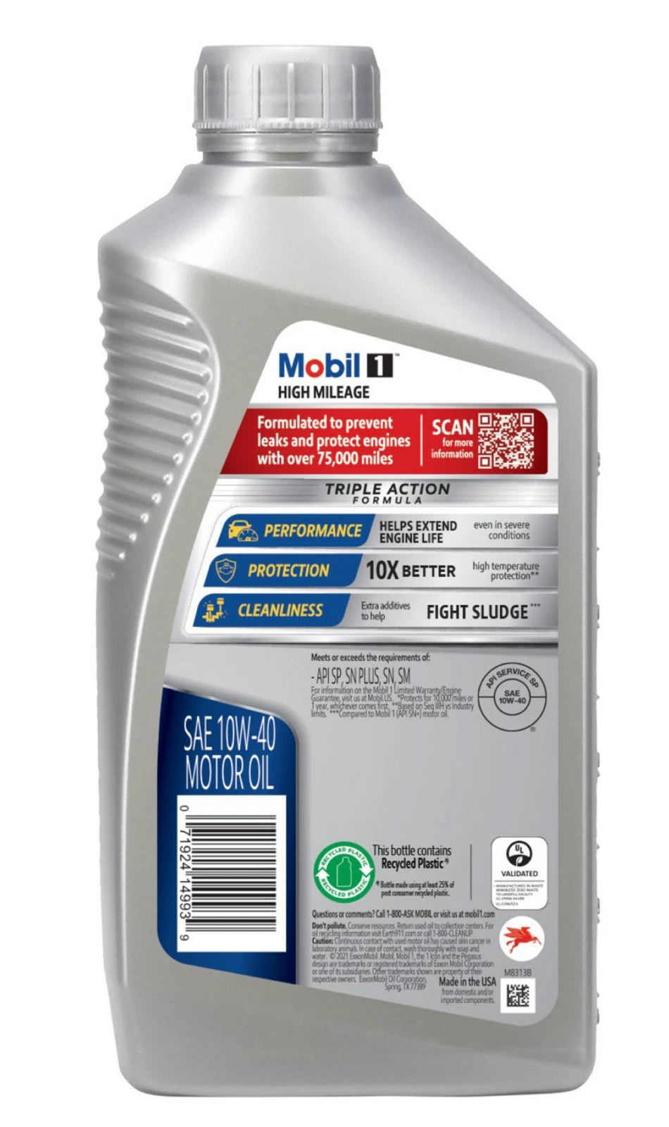 12 Quarts Mobil 1 High Mileage Full Synthetic Motor Oil 10W-40