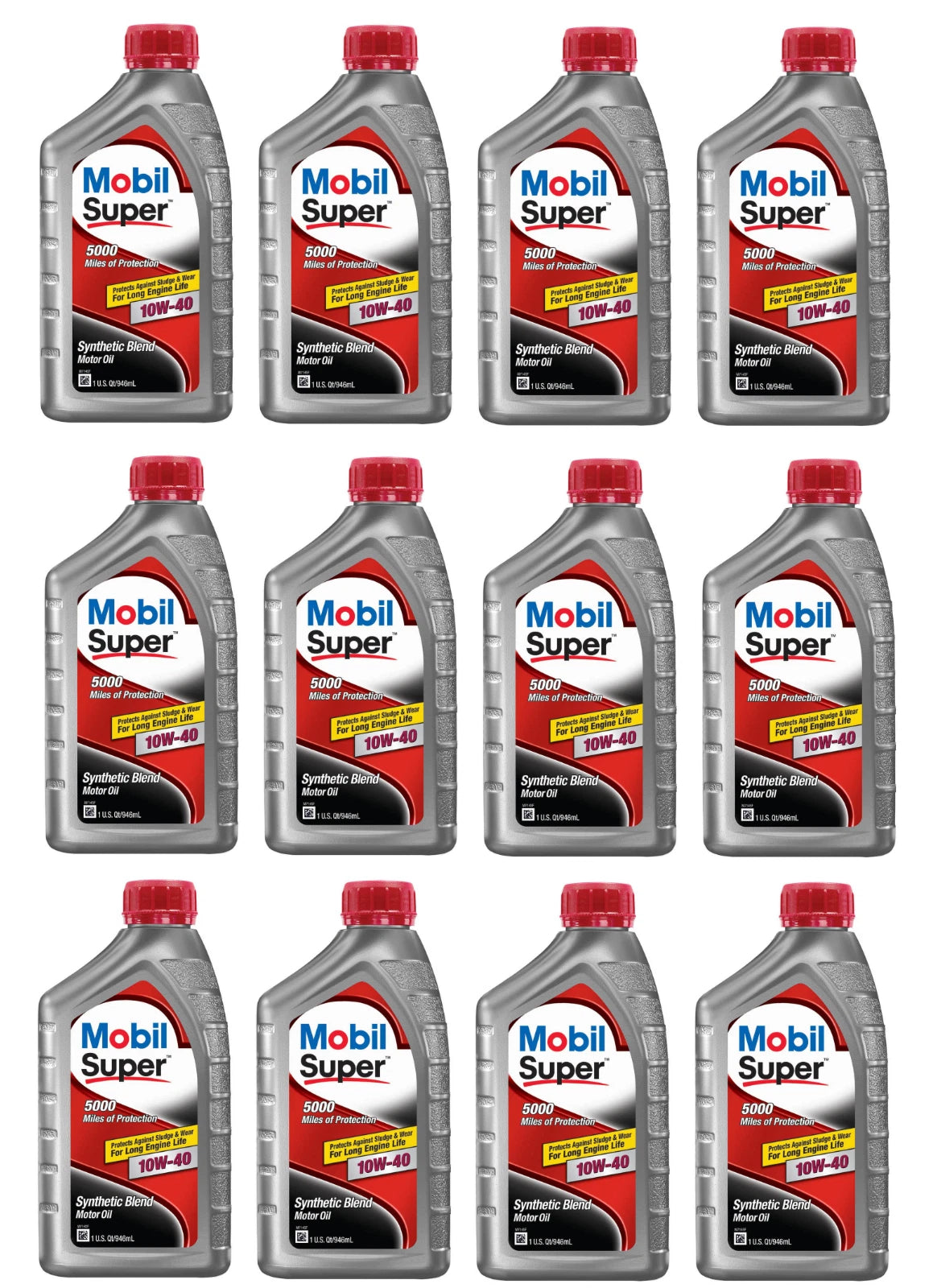 12 Quarts Motor Engine Oil MOBIL SUPER Synthetic Blend 10W40