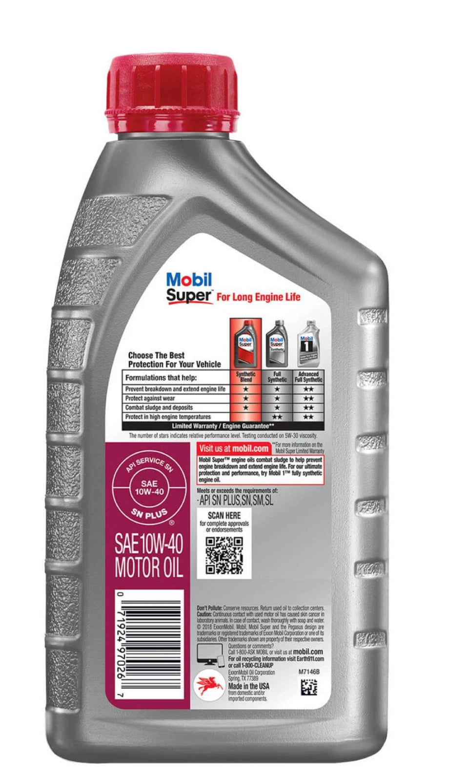 12 Quarts Motor Engine Oil MOBIL SUPER Synthetic Blend 10W40