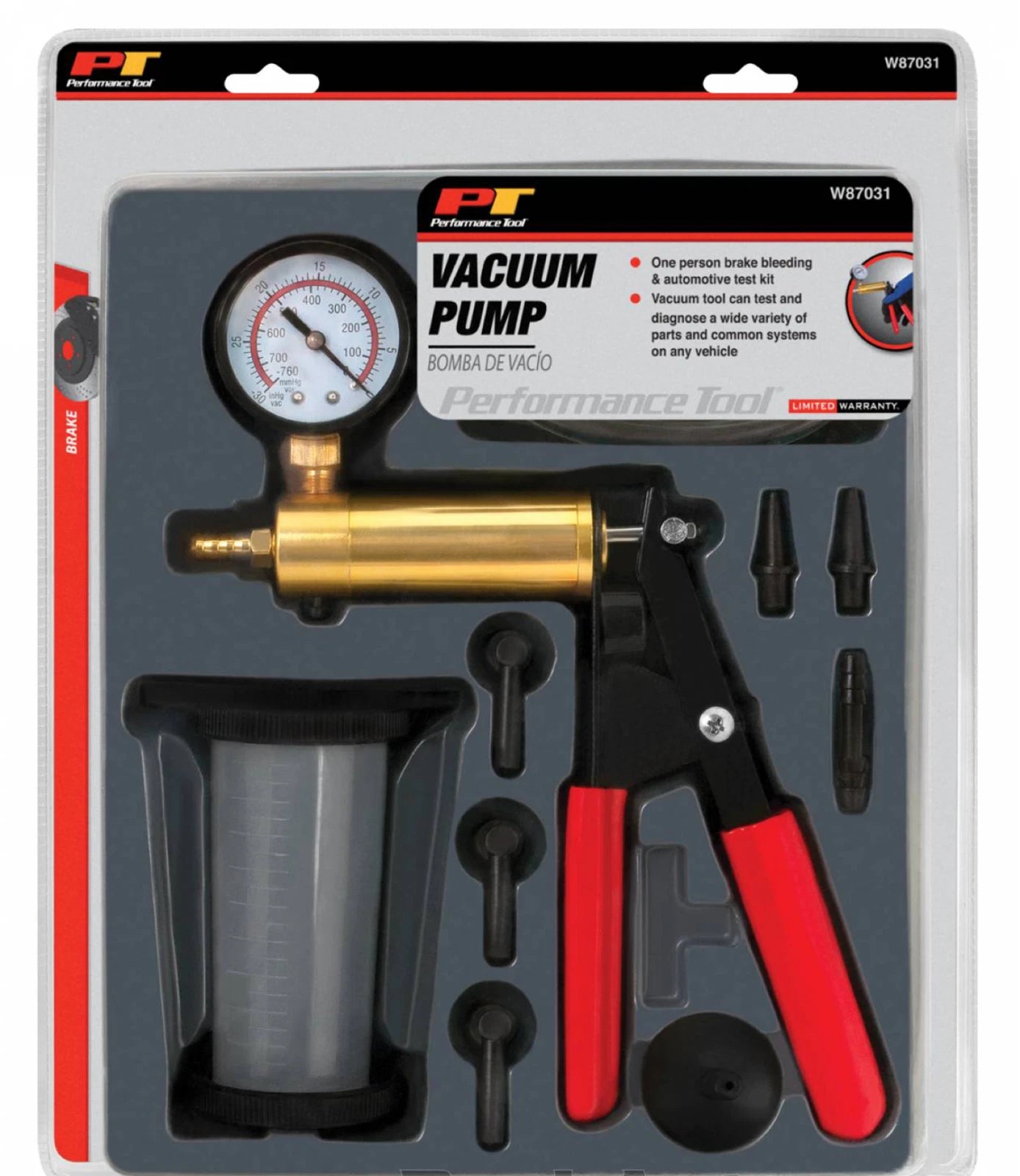 1 Person Brake Bleeder Vacuum Pump Kit PERFORMANCE TOOL
