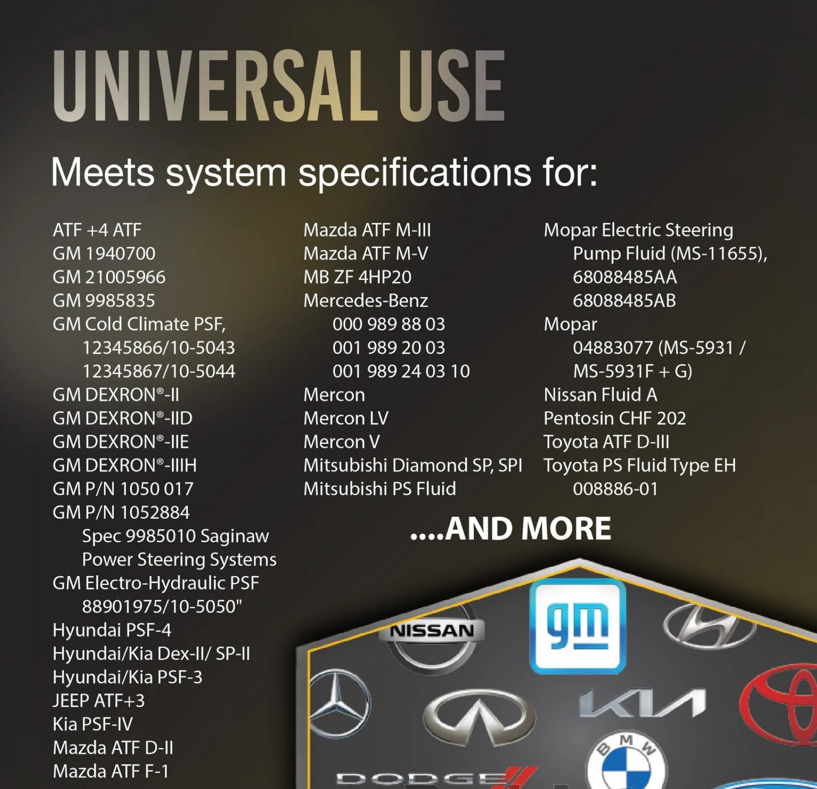 1 Quart Power Steering Fluid EDELMAN Universal Full Synthetic