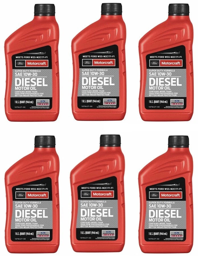 6 Quarts Diesel Engine Motor Oil MOTORCRAFT Super Duty XO10W30QSDF SAE 10W30