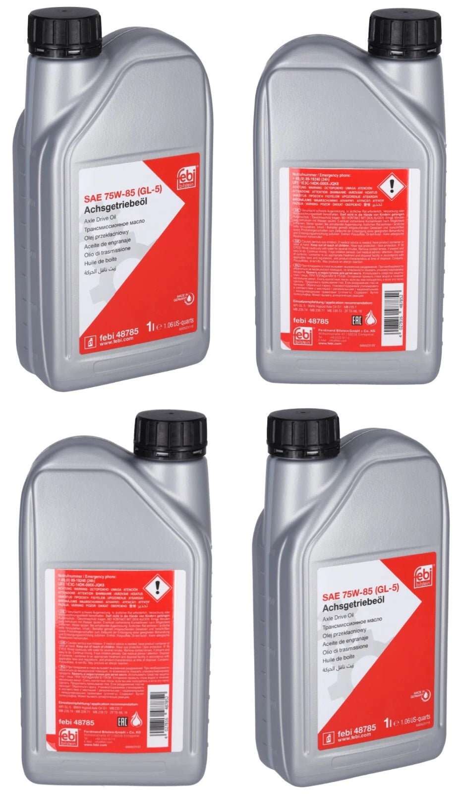 4 Liter Hypoid Differential Oil FEBI SAE 75W85 for MB 235.7 235.74 239.71 239.72
