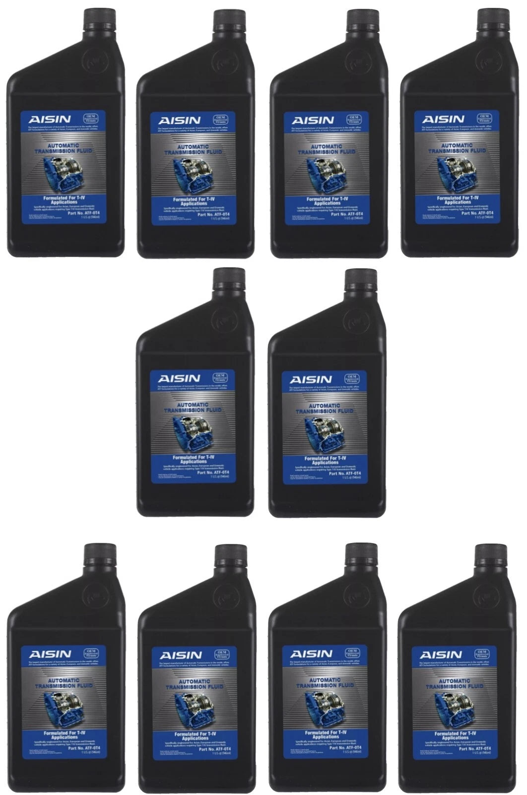 10 Quarts Automatic Transmission Fluid AISIN ATF-0T4 Type T-IV for