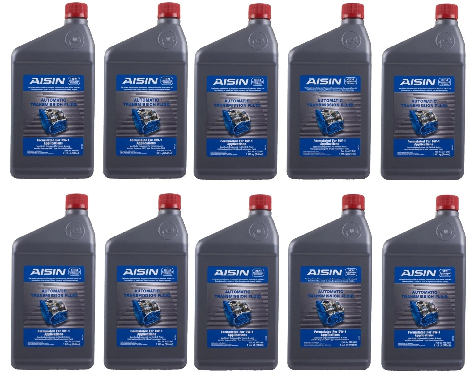 10 Quarts Automatic Transmission Fluid ATF DW-1 for Acura Honda Isuzu Saturn