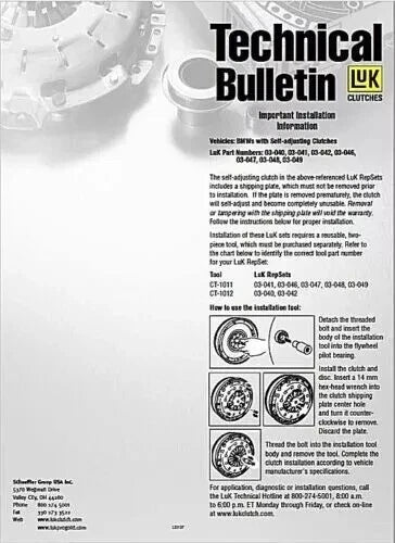 Clutch Kit LUK BMW OEM# 21207587368 128i 325Ci 325i 328i 328i xDrive 528i Z4 SMG